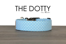 Load image into Gallery viewer, The Dotty in Blue - Light blue and white polka dot dog collar - So Fetch &amp; Company
