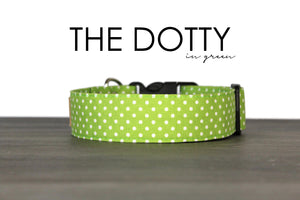 The Dotty in Green - Lime polka dot dog collar - So Fetch & Company