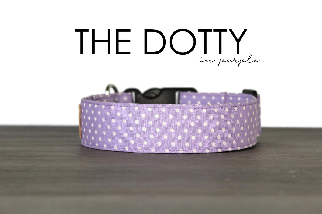 The Dotty in Purple - Light purple polka dot dog collar - So Fetch & Company