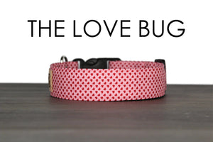 The Love Bug - Tiny pink and red hearts Valentines day dog collar - So Fetch & Company