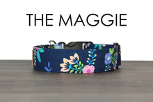 Load image into Gallery viewer, The Maggie - Navy blue retro flower dog collar - So Fetch &amp; Company
