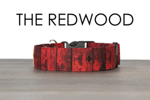 The Redwood - Red barnwood style dog collar - So Fetch & Company