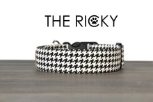 Load image into Gallery viewer, The Ricky - Black with white houndstooth dog collar - So Fetch &amp; Company
