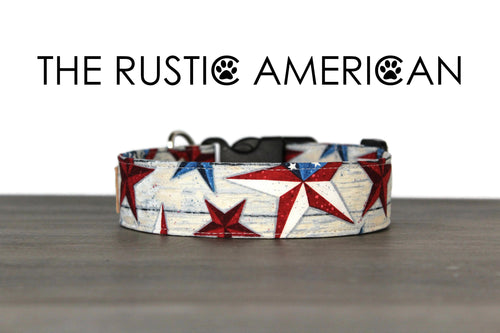 The Rustic American - Patriotic star dog collar - So Fetch & Company