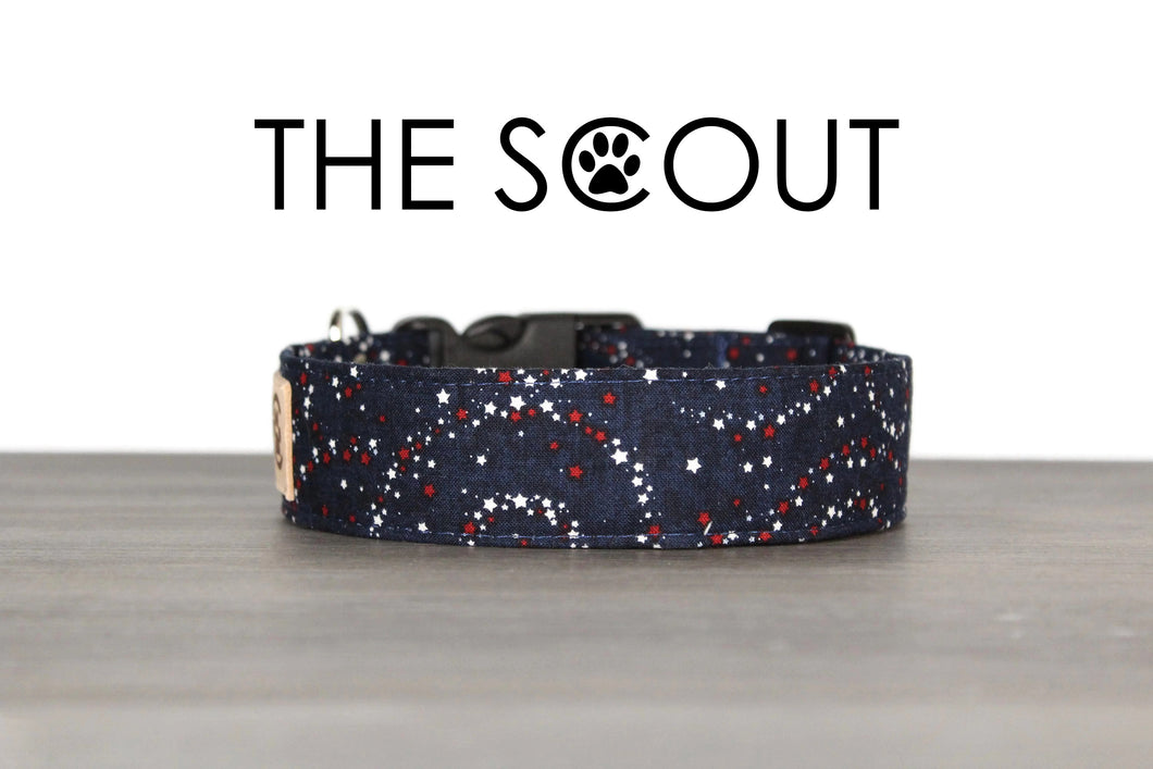 The Scout - Red white and blue star dog collar - So Fetch & Company